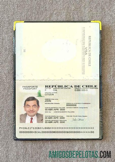 Visual fotográfico do passaporte chileno versão 2 baixar para verificação